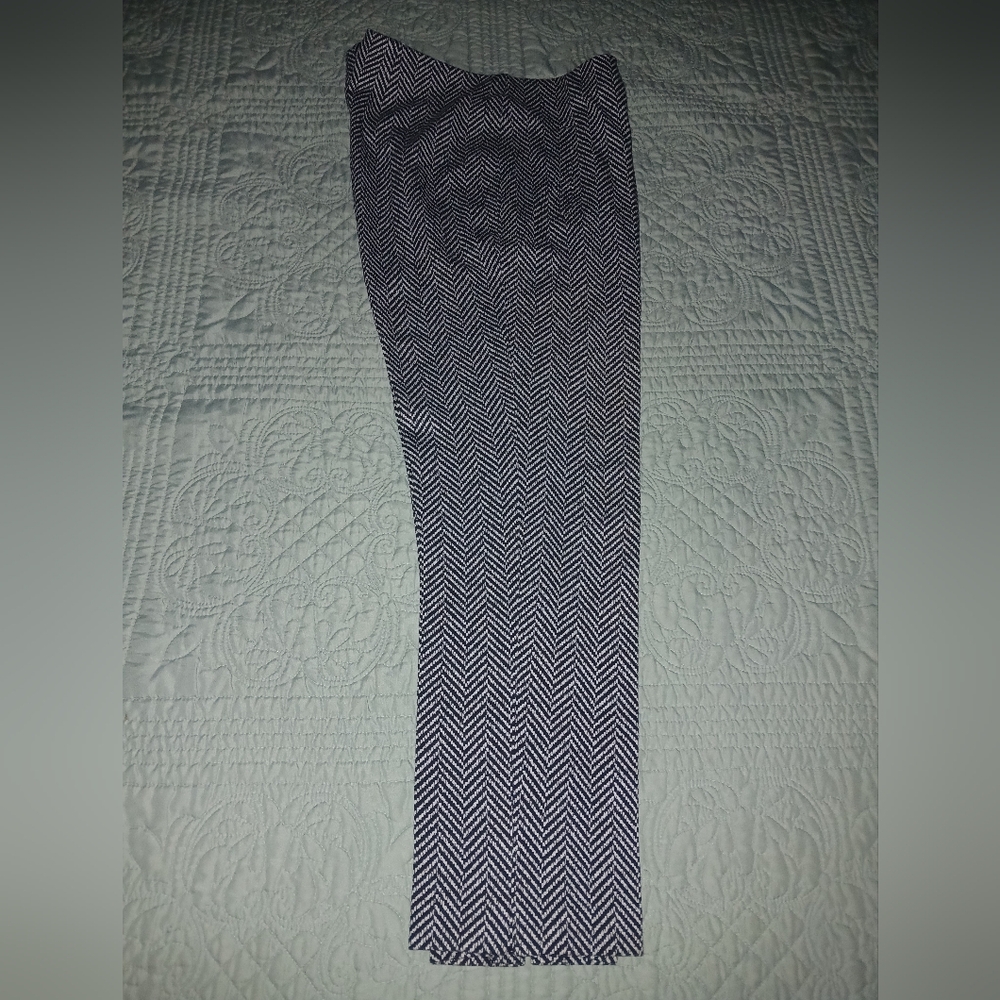 Chico's Black and White Chevron Ankle Pants Sz 2-L